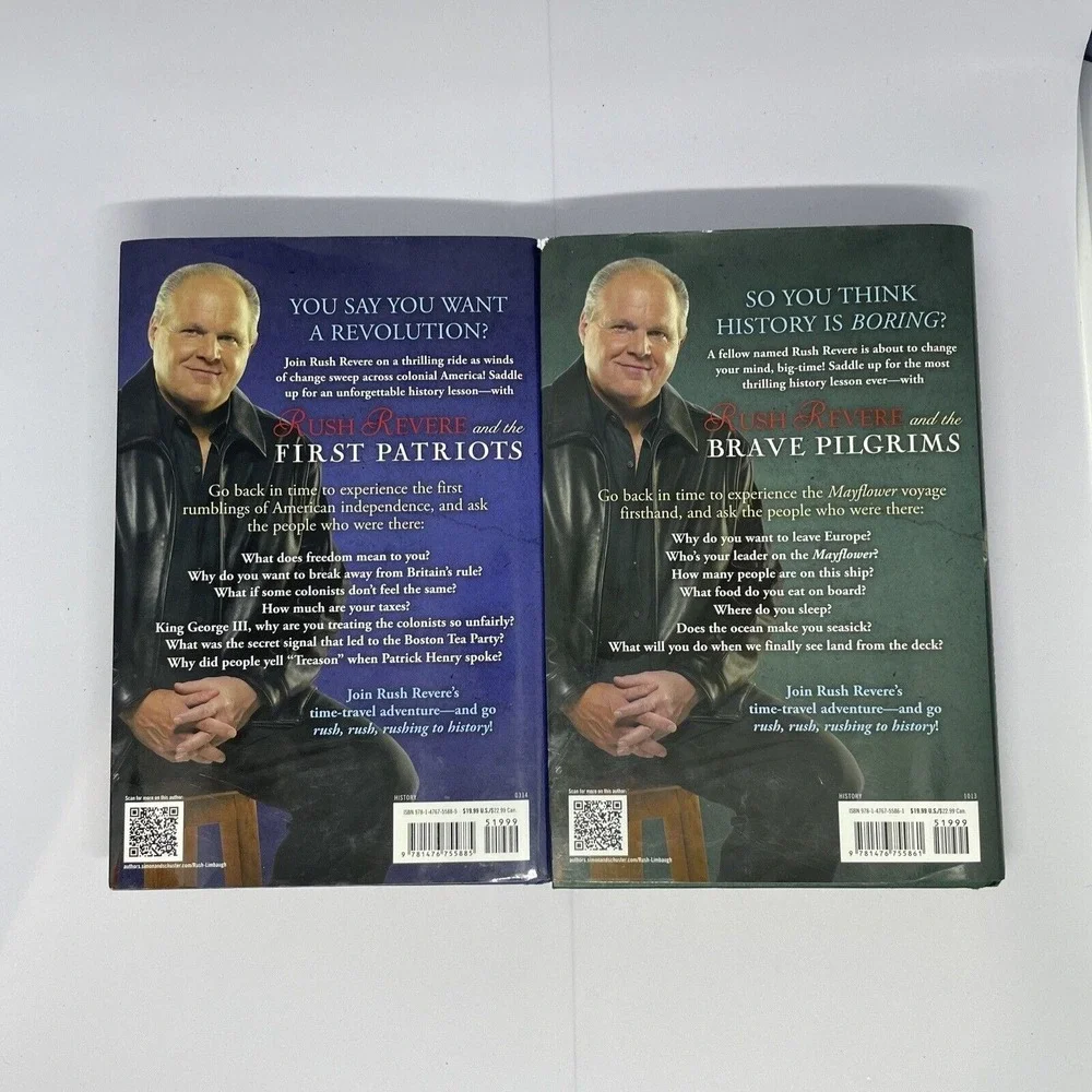 Rush Limbaugh Rush Revere Book Lot Brave Pilgrims First Patriots Hardcover Set